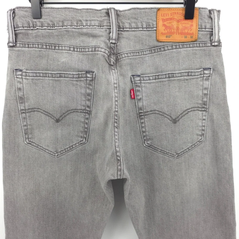 Levi's Mens Jeans 512 Slim‎ Taper 33x32 Gray Stretch Denim Streetwear